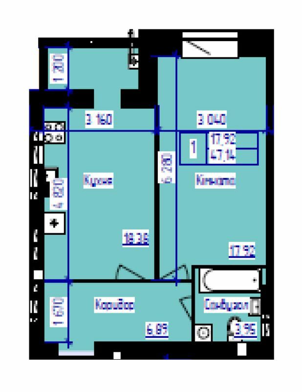 1-комнатная 47.14 м² в ЖК Парус от 16 200 грн/м², г. Черноморск