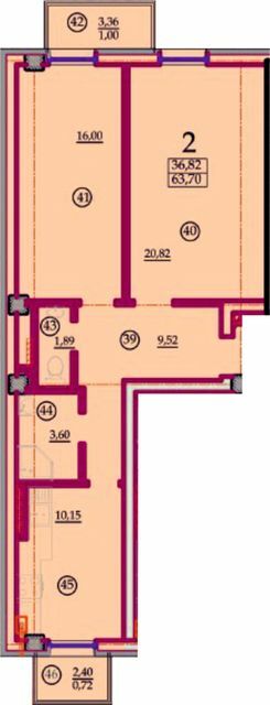 2-комнатная 63.7 м² в ЖК Вентимилья от 35 350 грн/м², Одесса