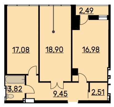 2-кімнатна 69.49 м² в ЖК Bauhaus від 36 200 грн/м², Харків