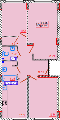 3-кімнатна 80.82 м² в ЖК Кольоровий бульвар від 16 950 грн/м², м. Чорноморск