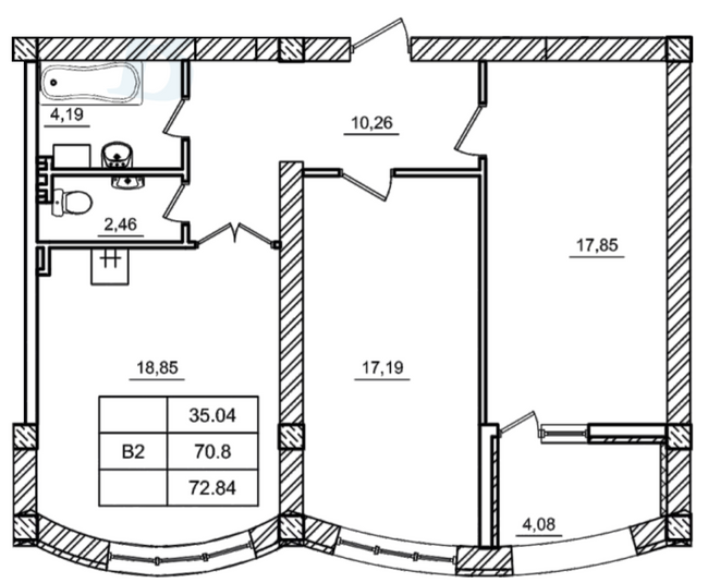 2-комнатная 72.84 м² в ЖК Дом у моря от 18 400 грн/м², г. Южное