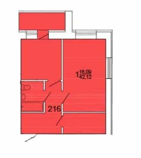 1-комнатная 42.12 м² в ЖК Морской от 14 250 грн/м², г. Южное