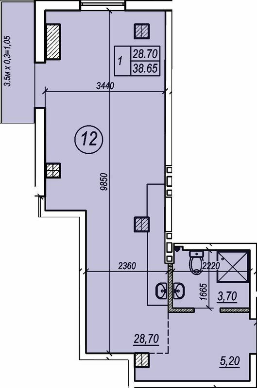1-комнатная 38.65 м² в ЖК Apart Royal от 39 400 грн/м², Одесса