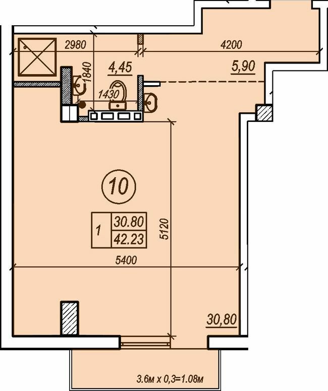 1-комнатная 42.23 м² в ЖК Apart Royal от 32 500 грн/м², Одесса