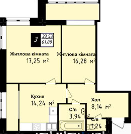 2-комнатная 61.09 м² в ЖК Sea Town от 20 850 грн/м², Одесса