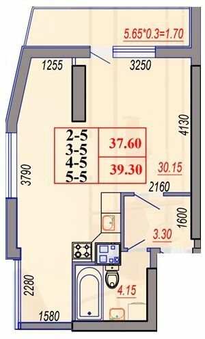 1-комнатная 39.3 м² в ЖК Segment от 28 900 грн/м², Одесса