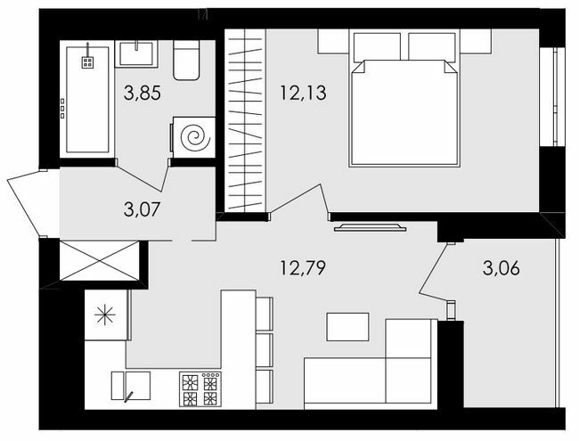 1-комнатная 34.9 м² в ЖК Avalon Holiday от застройщика, с. Сокольники