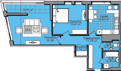 2-комнатная 75.59 м² в ЖК Нове Життя от 17 000 грн/м², Львов