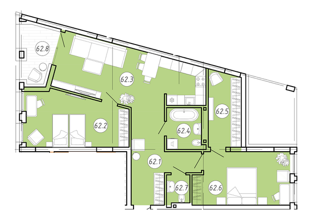 2-кімнатна 84.65 м² в ЖК Forum Apartments від 48 950 грн/м², Львів