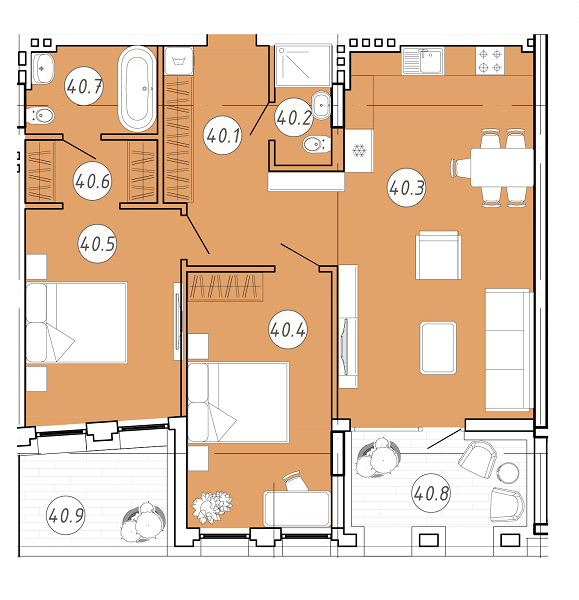 2-комнатная 88.05 м² в ЖК Forum Apartments от 47 850 грн/м², Львов