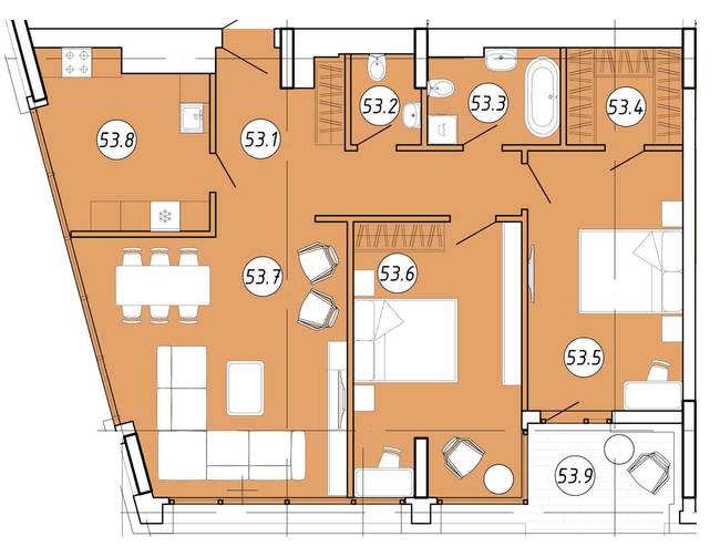 2-комнатная 96.24 м² в ЖК Forum Apartments от 46 750 грн/м², Львов