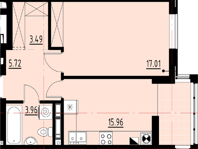 1-кімнатна 46.14 м² в ЖК Globus Comfort від забудовника, Львів