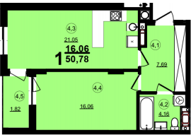 1-кімнатна 50.78 м² в ЖК Globus Central Park від 50 250 грн/м², Львів