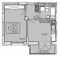 1-кімнатна 38.82 м² в ЖК Сонцебуд від 15 000 грн/м², м. Жовква