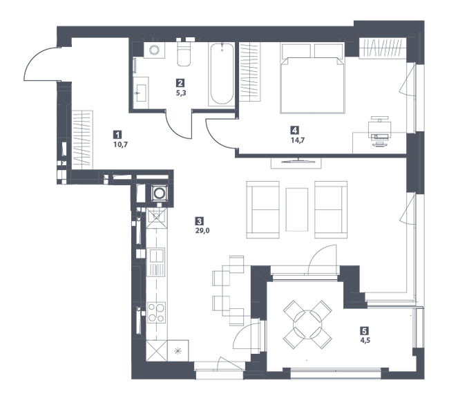 2-комнатная 64.2 м² в ЖК S78 от 46 450 грн/м², Львов