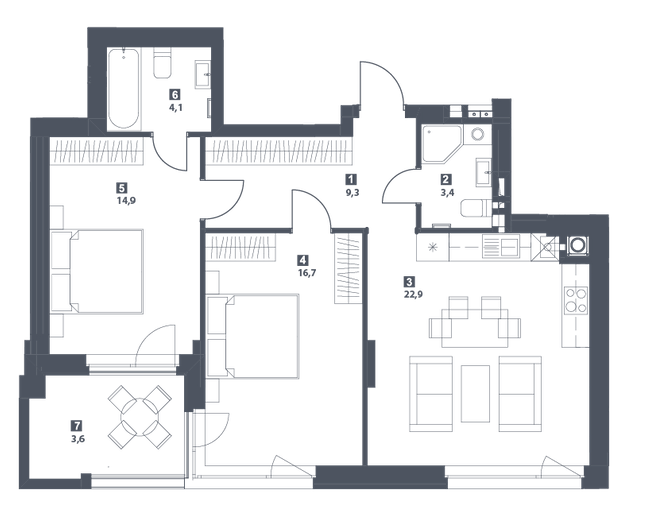 2-кімнатна 74.9 м² в ЖК S78 від 46 450 грн/м², Львів