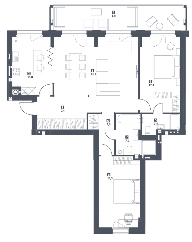 3-комнатная 110.5 м² в ЖК S78 от 54 500 грн/м², Львов