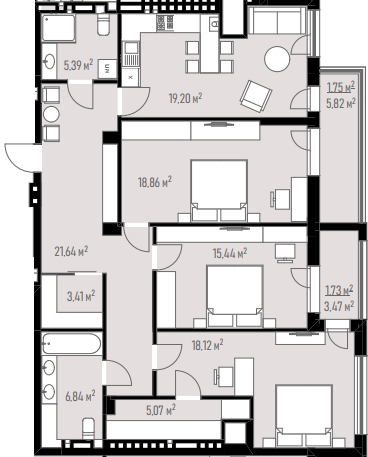 3-кімнатна 117.53 м² в ЖК Grand Residence від 57 000 грн/м², Львів