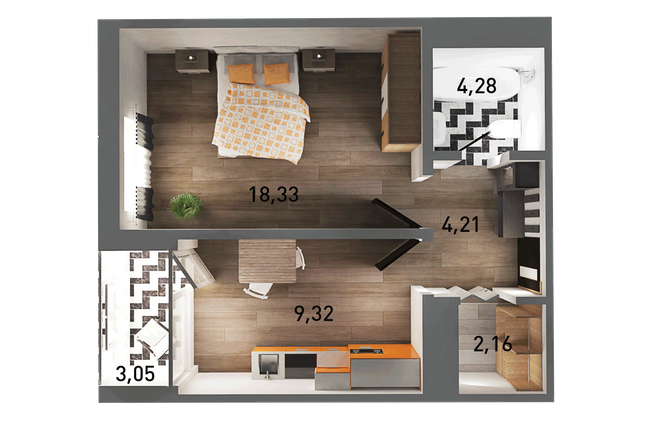 1-комнатная 41.76 м² в ЖК Горганы от 22 100 грн/м², Львов