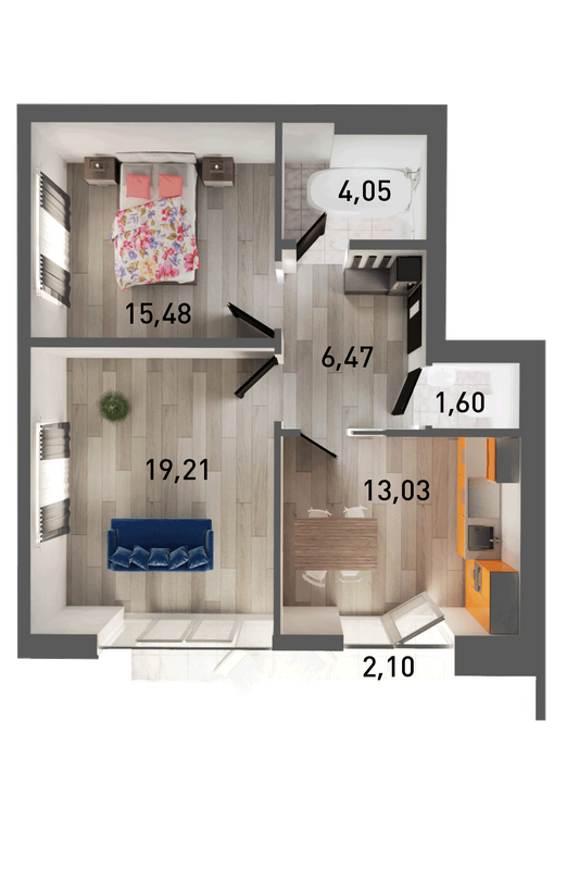 2-кімнатна 61.94 м² в ЖК Ґорґани від 22 100 грн/м², Львів