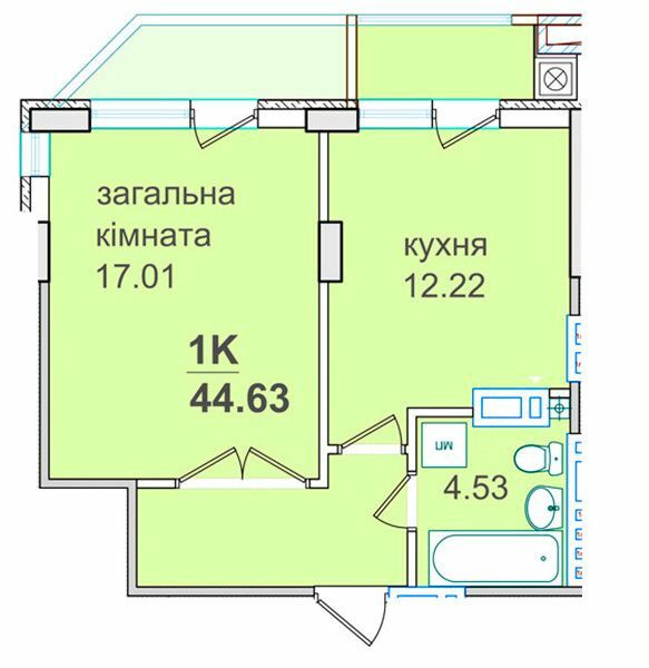 1-комнатная 44.63 м² в ЖК Околиця Джона Леннона от 18 750 грн/м², Львов
