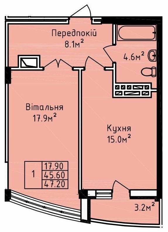 1-кімнатна 47.2 м² в ЖК на вул. Олекси Довбуша від 16 050 грн/м², м. Трускавець