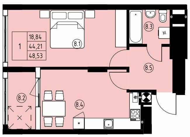 1-кімнатна 48.53 м² в ЖК вул. Навроцького, 31 від 19 550 грн/м², Львів