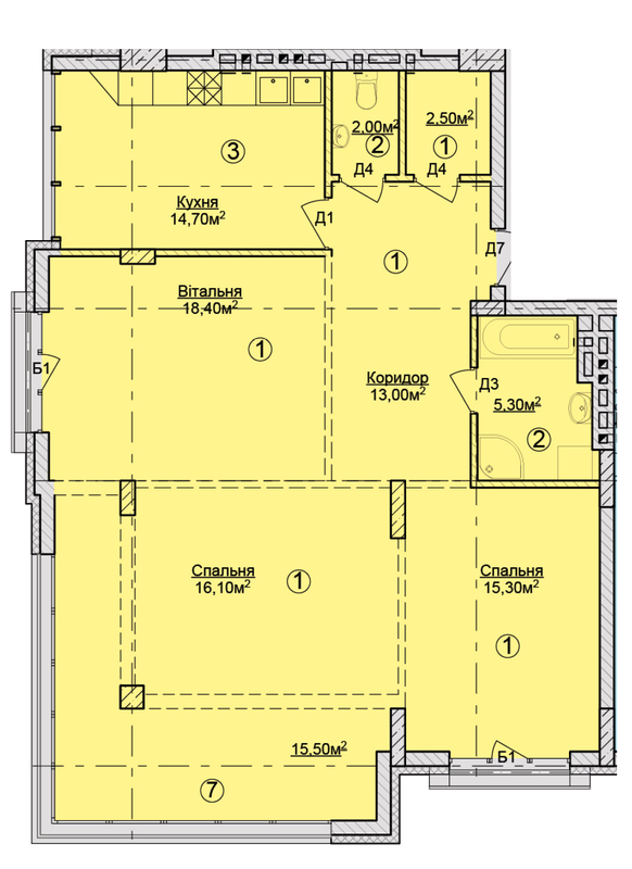 3-комнатная 108 м² в КД Rezydencja Zalizna Voda от 50 250 грн/м², Львов