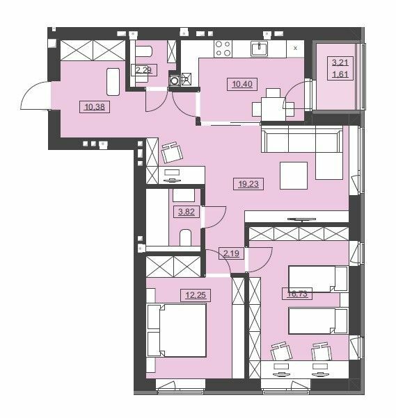 3-кімнатна 78.9 м² в ЖК Святий Миколай від 16 950 грн/м², м. Бібрка