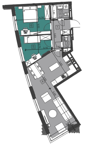 2-комнатная 70.7 м² в ЖК Парус City от 19 900 грн/м², Львов