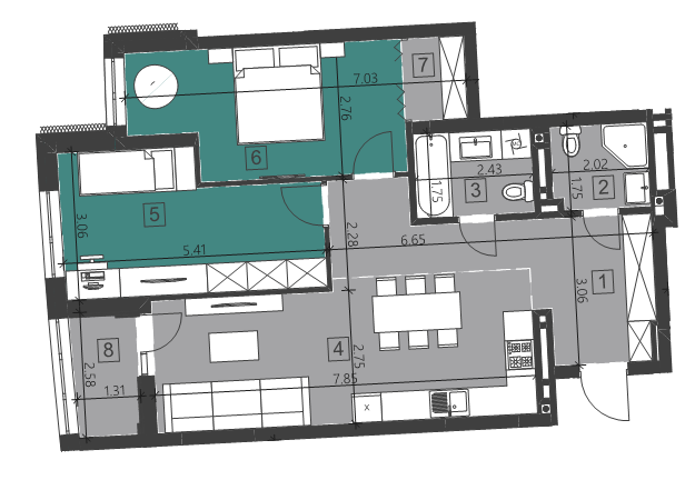 2-комнатная 76.41 м² в ЖК Парус City от 25 100 грн/м², Львов