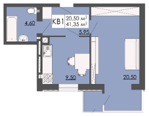 1-кімнатна 41.35 м² в ЖК Родинна казка від 12 000 грн/м², смт Запитів