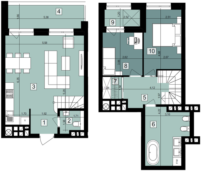 Двухуровневая 86.52 м² в ЖК Парк Арена от 26 350 грн/м², Львов