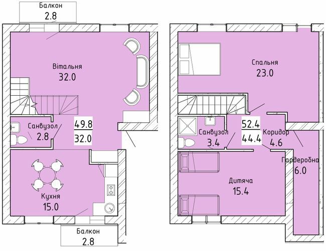 Дворівнева 102.2 м² в ЖК Lemberg від 7 550 грн/м², с. Ременів