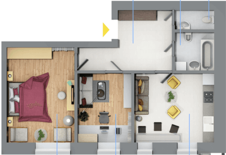 2-кімнатна 60.05 м² в ЖК Rubicon City від забудовника, м. Винники