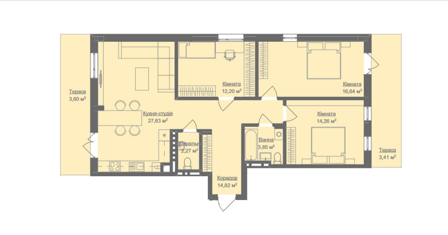 3-кімнатна 97.96 м² в ЖК Етно Дім від 13 400 грн/м², с. Горішній