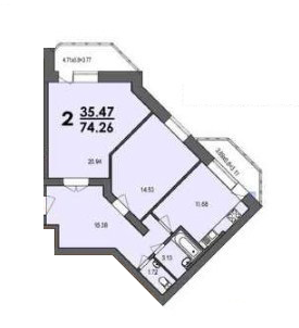 2-комнатная 74.26 м² в ЖК на вул. 50-річчя УПА, 10В от 17 000 грн/м², г. Моршин