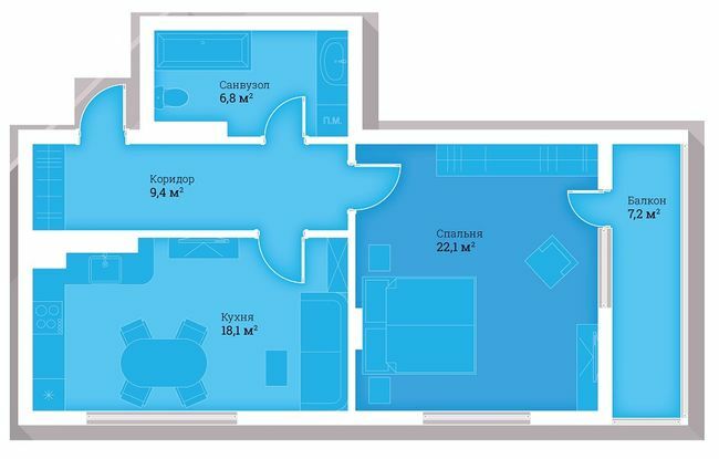 1-кімнатна 63.6 м² в ЖК Headwell від 22 600 грн/м², м. Трускавець