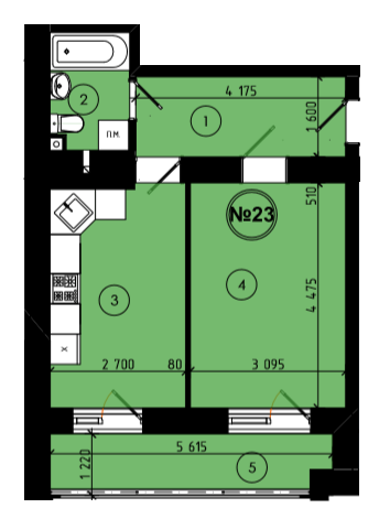 1-комнатная 38.14 м² в ЖК на ул. Шухевича, 9 от 14 500 грн/м², г. Новояворовск