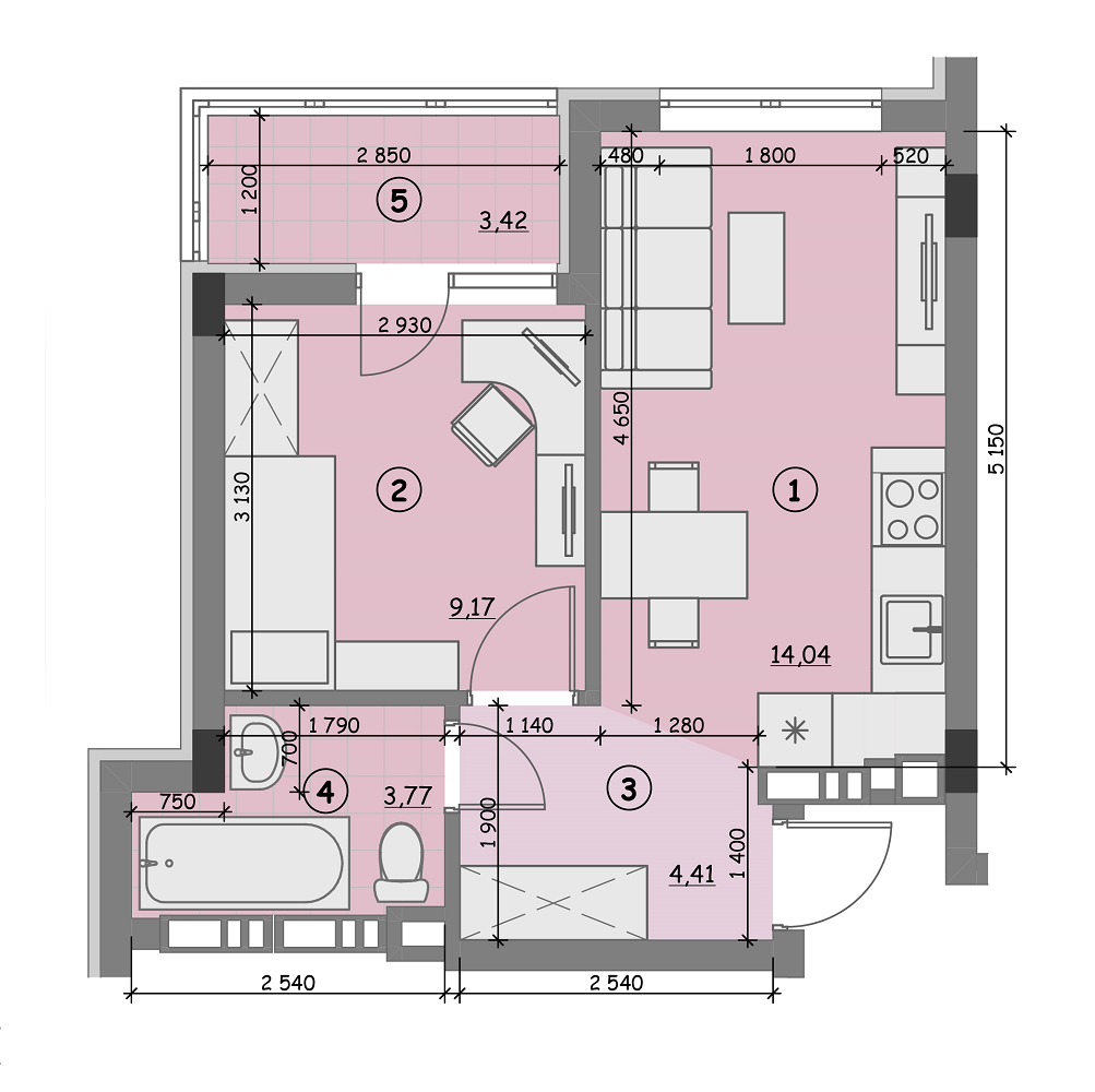 1-кімнатна 34.81 м² в ЖК Ідея від 17 500 грн/м², с. Гнідин