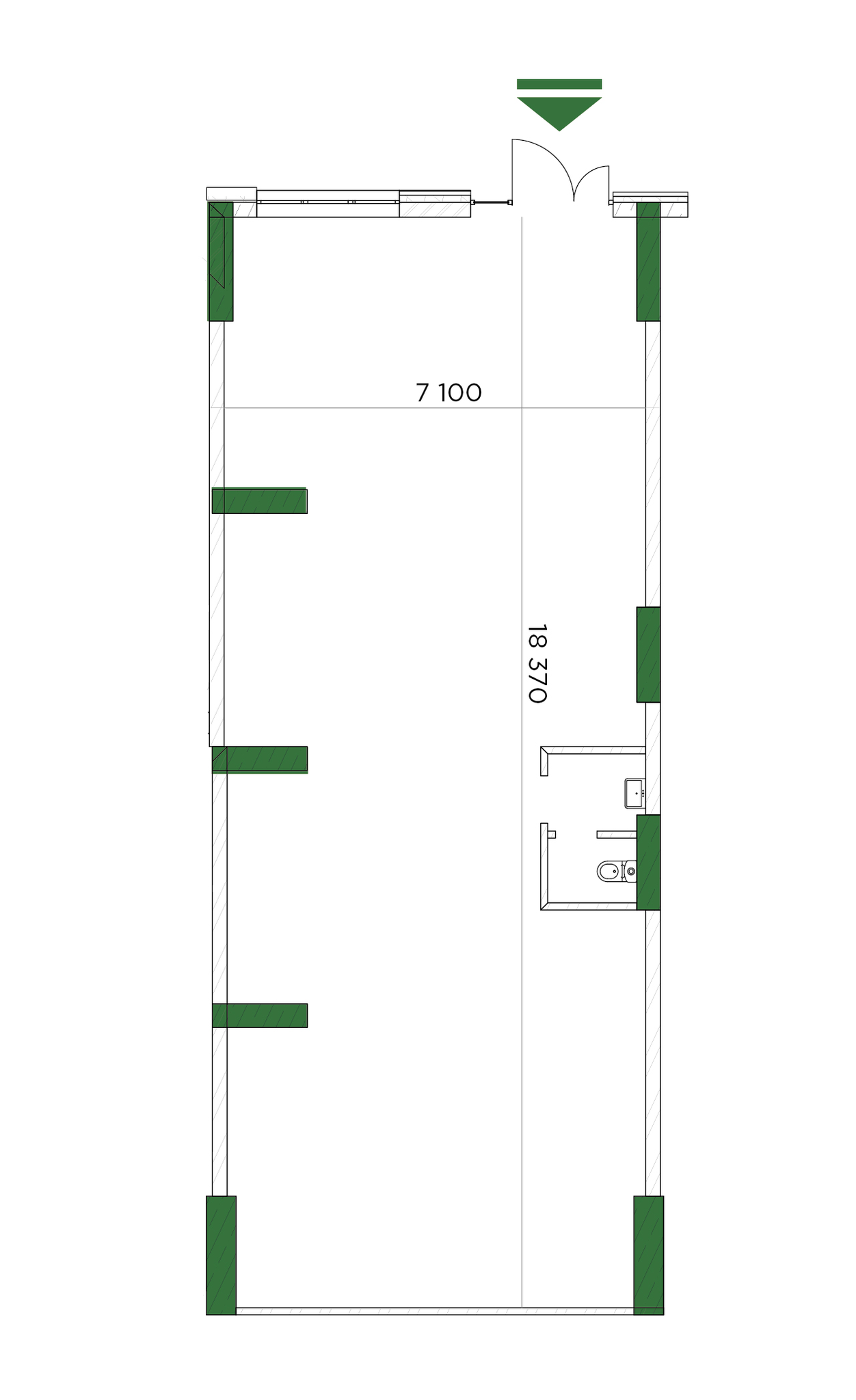 Помещение свободного назначения 126.55 м² в ЖК Greenville Park от застройщика, Киев