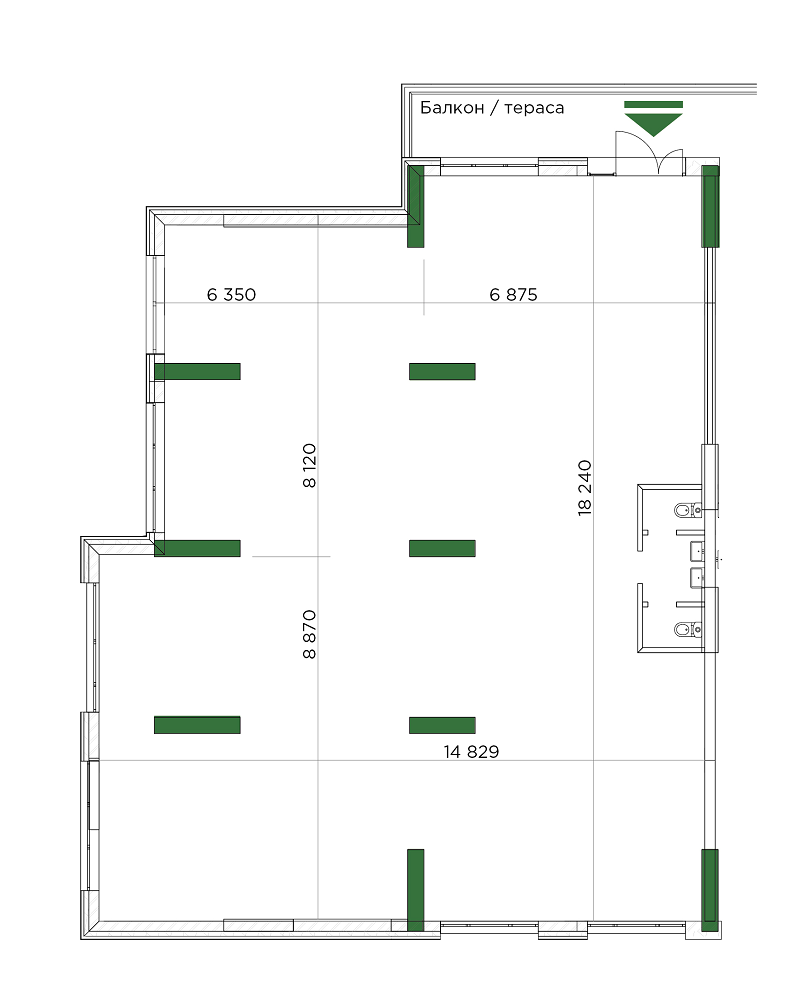 Приміщення вільного призначення 243.64 м² в ЖК Greenville Park від забудовника, Київ