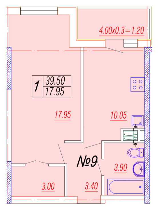1-комнатная 39.5 м² в ЖК Лотос Холл от 23 750 грн/м², Одесса