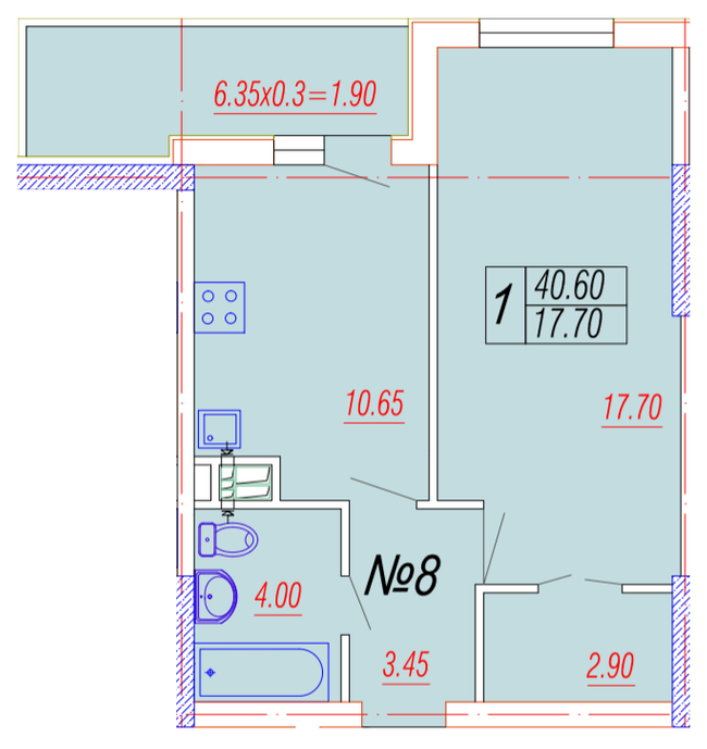 1-комнатная 40.6 м² в ЖК Лотос Холл от 28 400 грн/м², Одесса