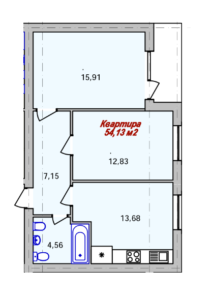 2-кімнатна 54.13 м² в ЖК ECOtown від 18 700 грн/м², Ужгород