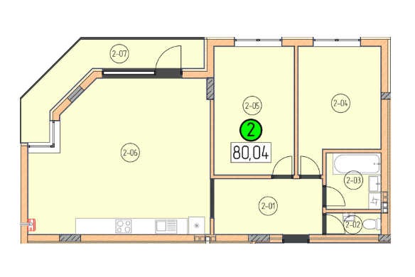 2-кімнатна 80.4 м² в ЖК SilverPark від 27 450 грн/м², Ужгород