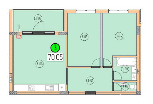 2-комнатная 70.05 м² в ЖК SilverPark от 27 450 грн/м², Ужгород