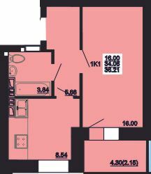 1-комнатная 36.21 м² в ЖК Мирный от 16 000 грн/м², с. Россошенцы