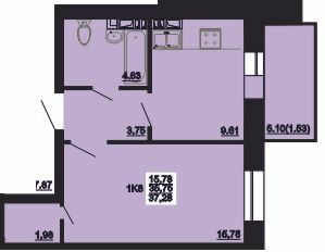 1-кімнатна 37.28 м² в ЖК Мирний від 16 000 грн/м², с. Розсошенці