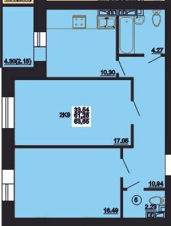 2-кімнатна 63.65 м² в ЖК Мирний від 18 000 грн/м², с. Розсошенці